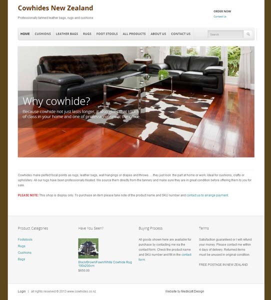 New Cow Hide Website