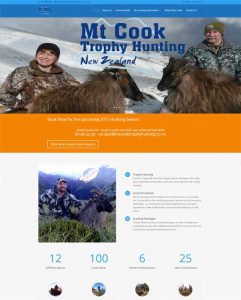 Mt Cook Trophy Hunting website screenshot